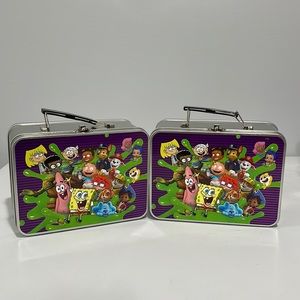 Nickelodeon lunchbox metal tin - lot of two